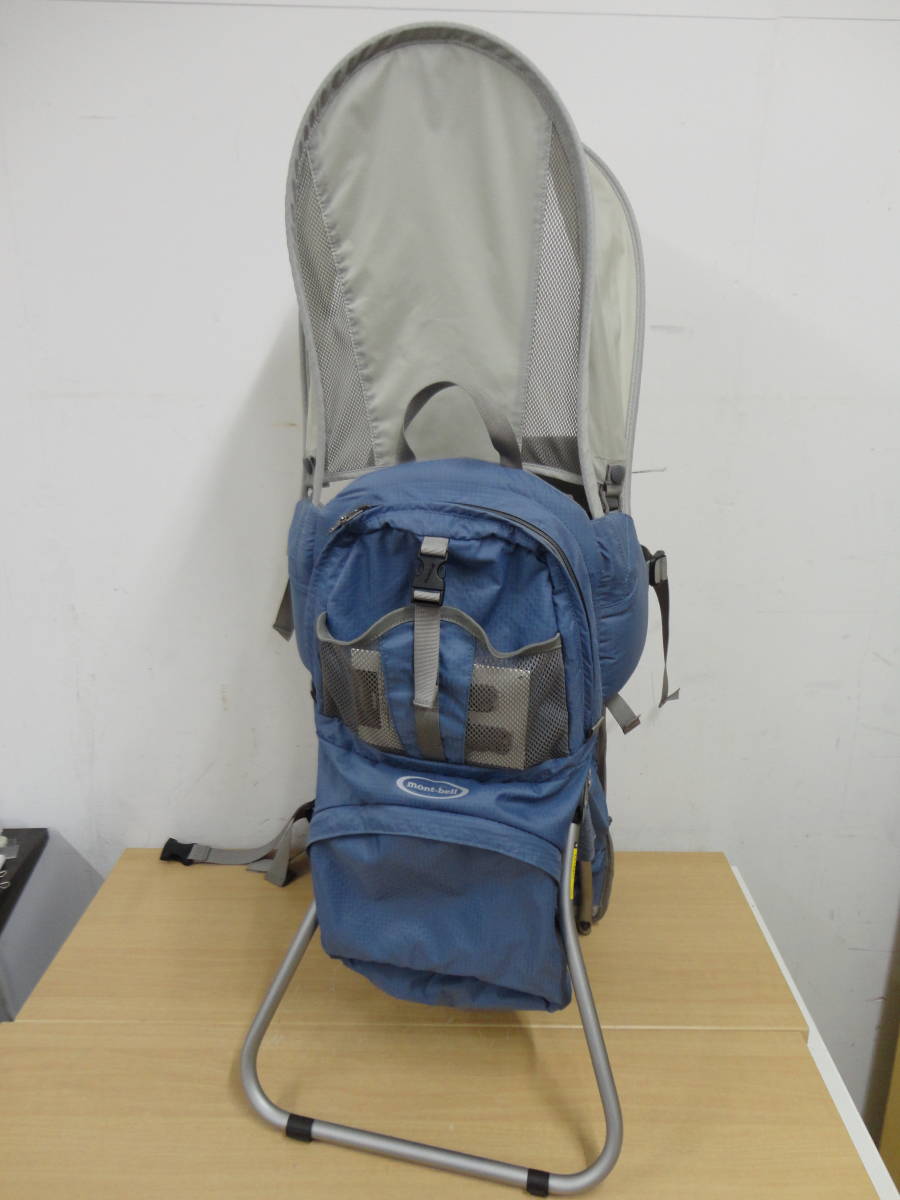 ★中古美品 mont-bell モンベル ベビーキャリア チャイルド キャリア 登山リュック 背負子 サンシェイド付き