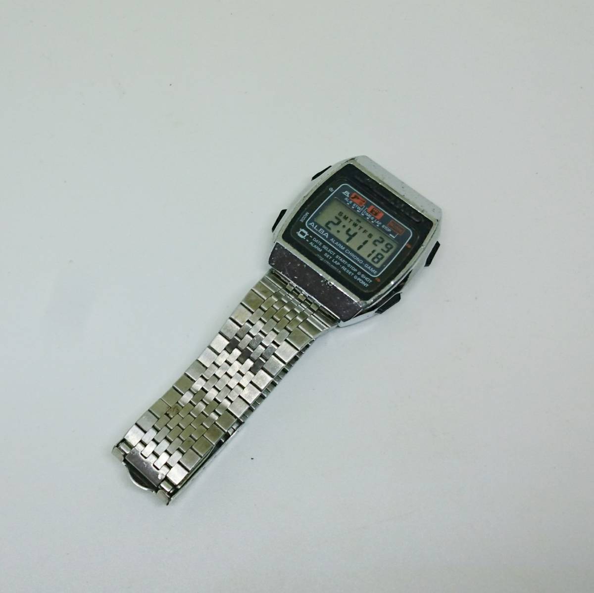 ALBA ゲーム腕時計 ガンマン スロットマシン Y760-5000 メタルバンド 