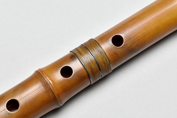 松下 深水 作 銀繋 銀巻歌口 都山流 尺八 55cm 袋付 】 和楽器