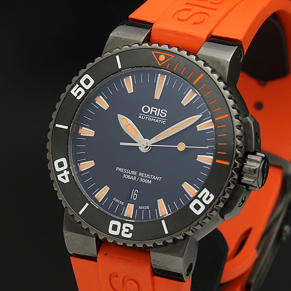 デイト オリス アクイス 0 1 新品)ORIS ブラック | 2 中古7653-42 