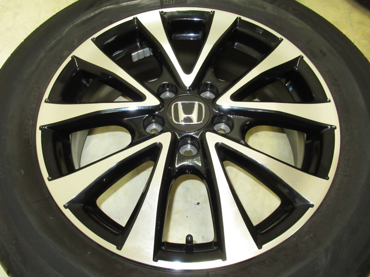 1円スタート売切り！ホンダRK5ステップワゴンスパーダ純正 6J-17 off+50 pcd114.3/5H BS ECOPIA EX20RV 215/60R17 タイヤ付き4本セット_2
