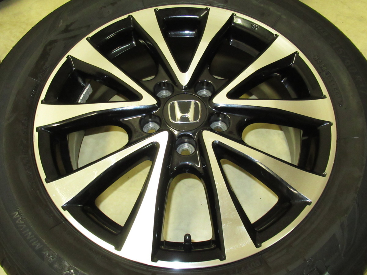 1円スタート売切り！ホンダRK5ステップワゴンスパーダ純正 6J-17 off+50 pcd114.3/5H BS ECOPIA EX20RV 215/60R17 タイヤ付き4本セット_3