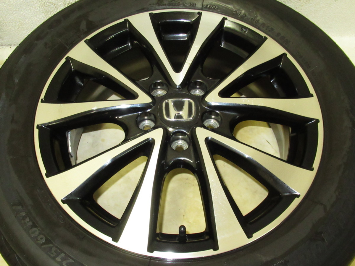 1円スタート売切り！ホンダRK5ステップワゴンスパーダ純正 6J-17 off+50 pcd114.3/5H BS ECOPIA EX20RV 215/60R17 タイヤ付き4本セット_4