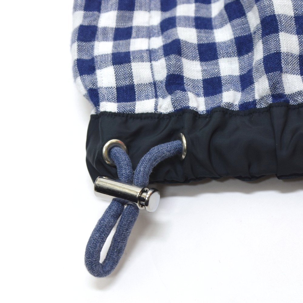 16SS】 sacai サカイ ドローコード ギンガムチェック シャツ ネイビー