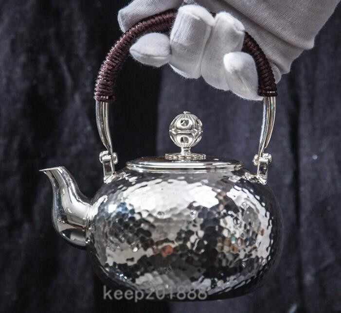 URA]旧家初心だし品/大阪尚美堂造/純銀鎚目ヤンポ/77g(検)菓子器