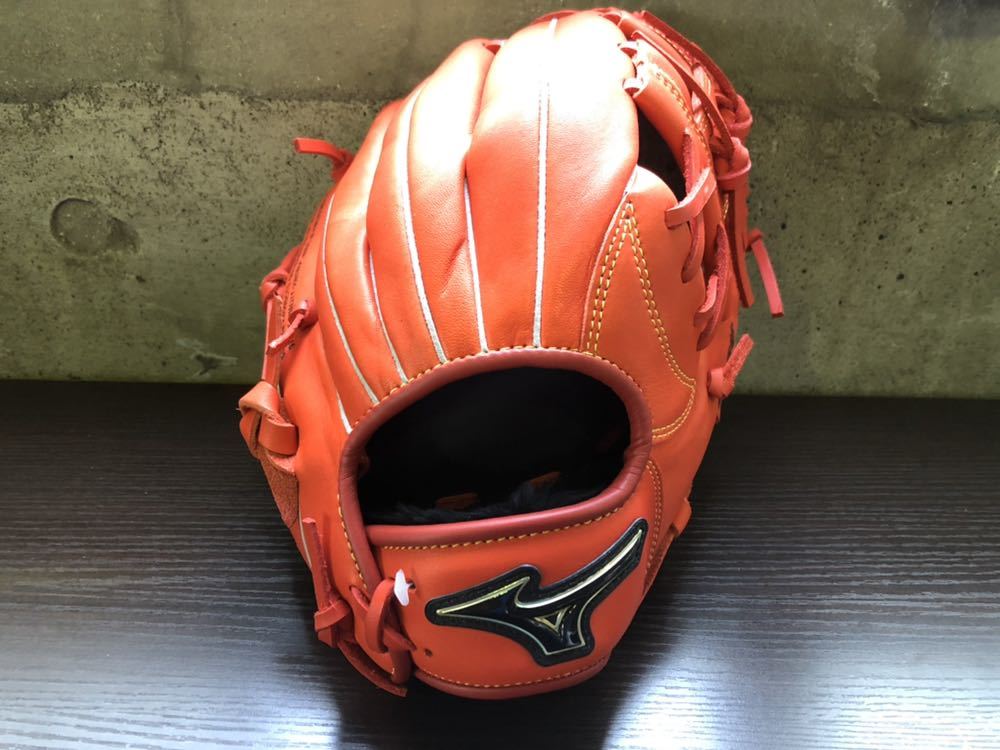 【新品】ミズノ 軟式 右投用 オールラウンド用 フレックスデュオII ☆サイズ9 オレンジ ◆送料510円～_1