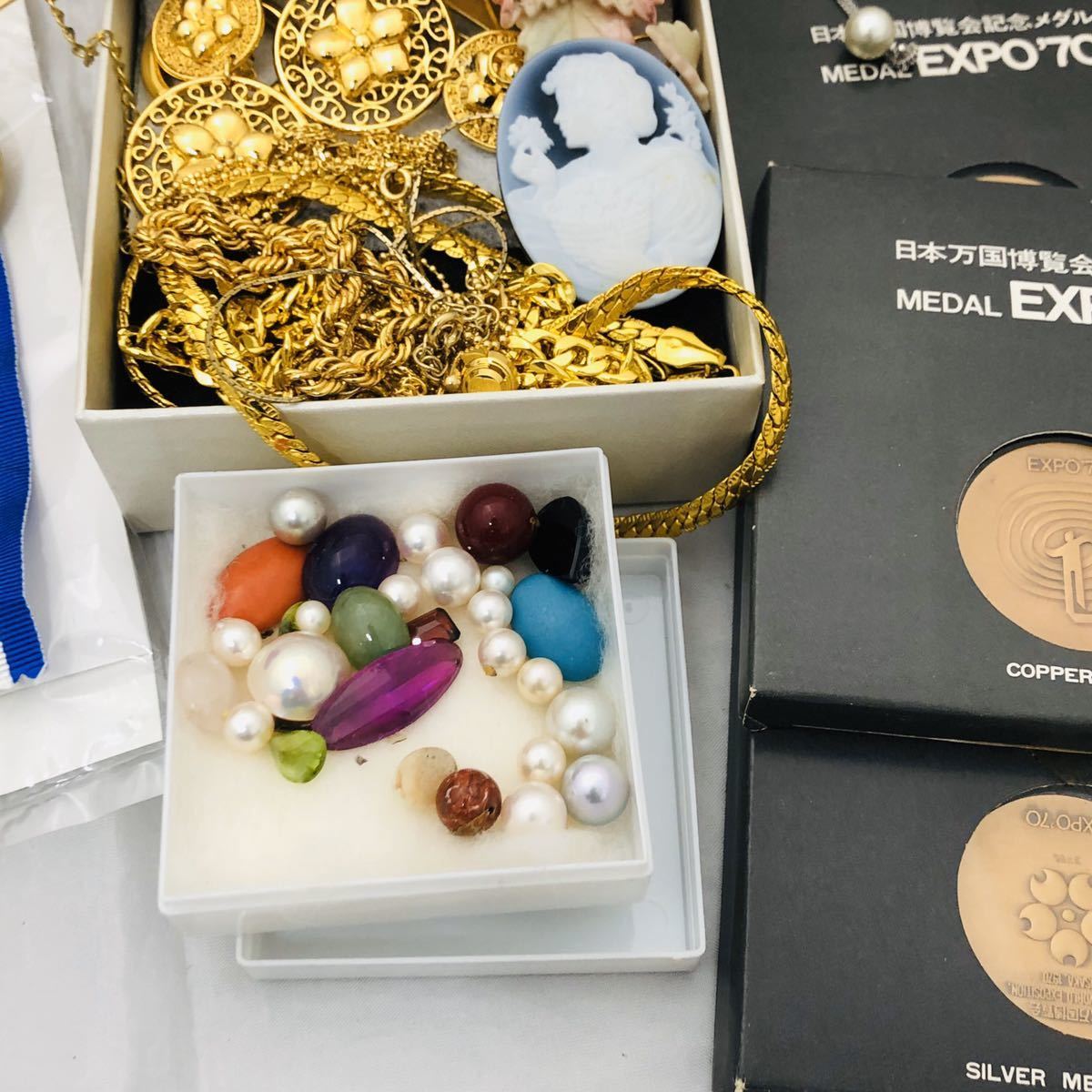 遺品整理 1円 大量セット アクセサリー 24KGP 金杯 パール ネックレス