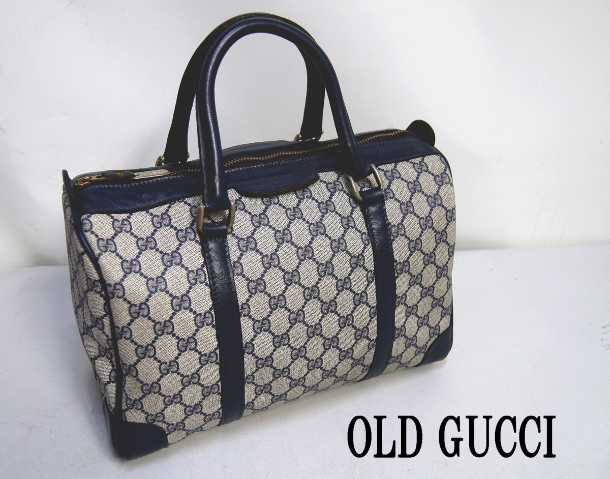 オールドグッチ GUCCI ヴィンテージ グッチ ショルダーバッグ ネイビー