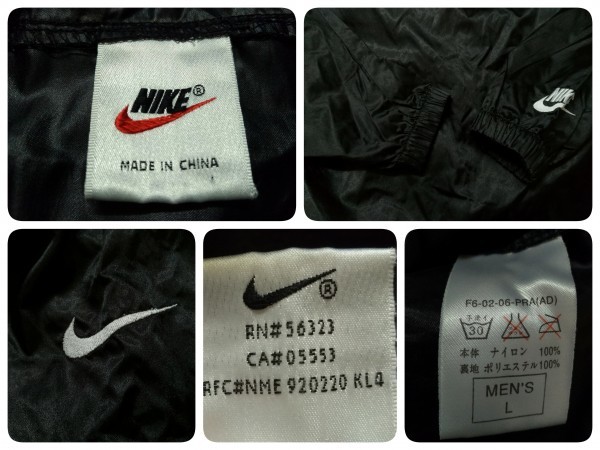 90s 銀タグ】ナイキ NIKE ロゴ ナイロン ピステシャツ Lサイズ 黒