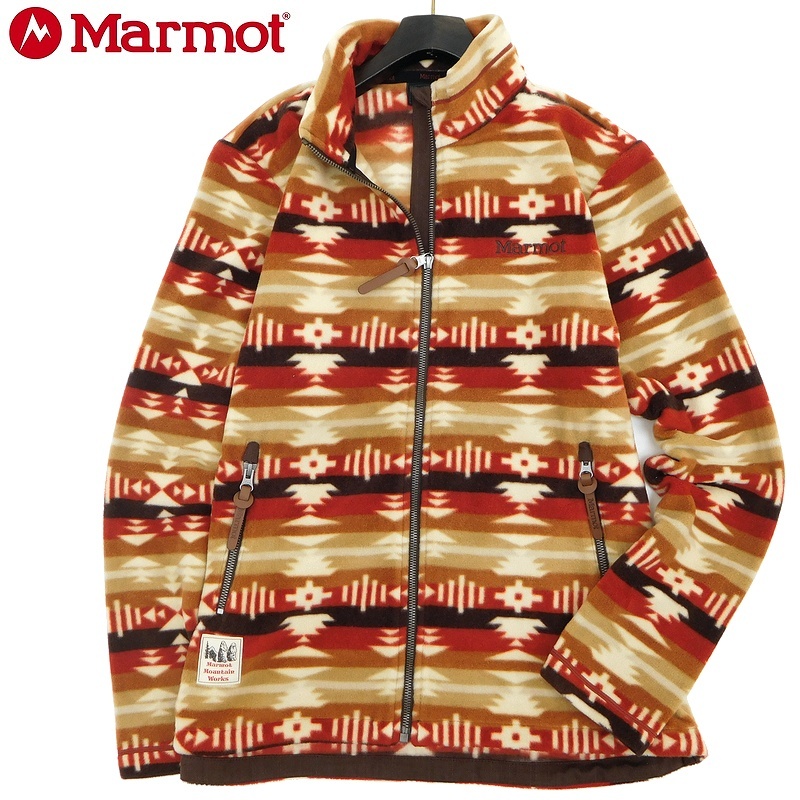 【定番人気，得価】 Marmot マーモット 定価1.4万 保温 伸縮性 ネイティブ柄 刺繍 ドローコード ハイネック ジップ フリース ジャケット 赤茶 L 087 out11114(フリース)｜売買されたオークション情報、yahooの商品情報を フリース