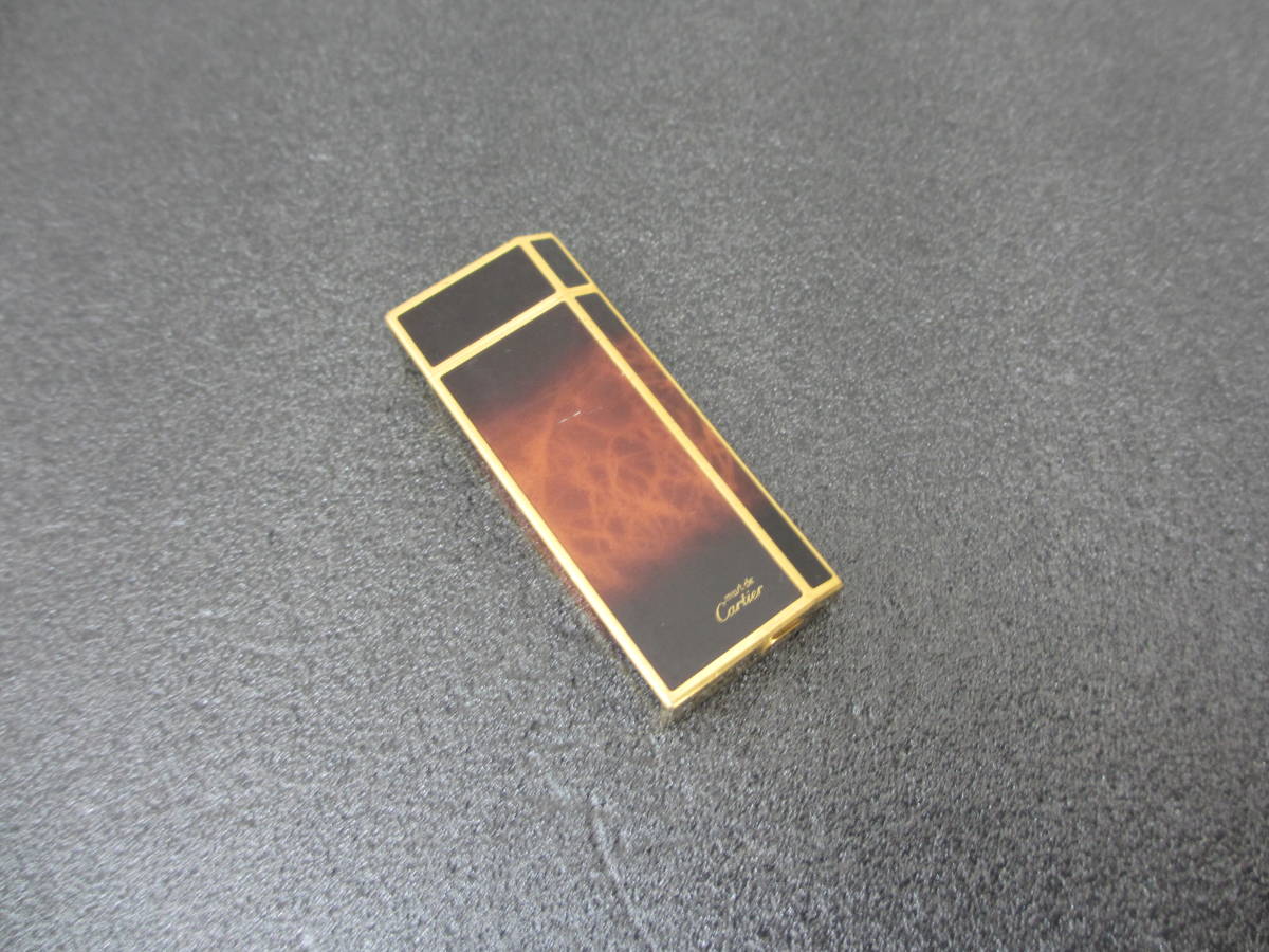 新品，品質保証 Cartier/カルティエ/ガスライター/ゴールド&times;ブラウン系/ジャンク(カルティエ)｜売買されたオークション情報、yahooの商品情報をアーカイブ公開 - オークファン カルティエ