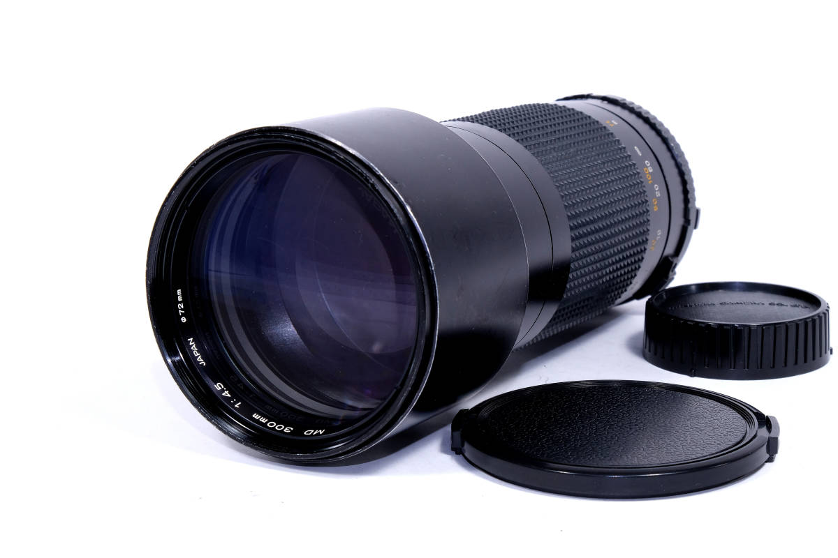 ★美品★送料無料★ミノルタ MINOLTA NEW MD 300mm F4.5　単焦点★大口径 [フード内蔵] #406