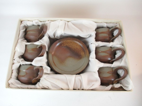 和食器 7点セット 能穴焼 越前焼 黄瀬戸焼 清水焼 カップ&ソーサー 平皿 丸皿 小皿 小鉢 箸置 六月陶房 お香立て 井高洋成 河村俊郎 共箱付_2