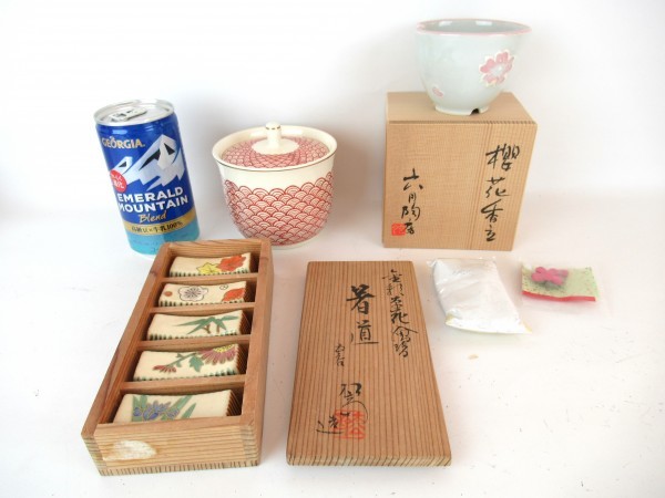 和食器 7点セット 能穴焼 越前焼 黄瀬戸焼 清水焼 カップ&ソーサー 平皿 丸皿 小皿 小鉢 箸置 六月陶房 お香立て 井高洋成 河村俊郎 共箱付_6