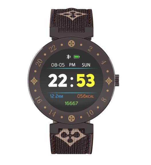 s23 スマートウォッチ ブラウン 茶色 SNS facebook/twitter/LINE通知 血圧 心拍数 睡眠 革 日本語対応 iphone/android_2