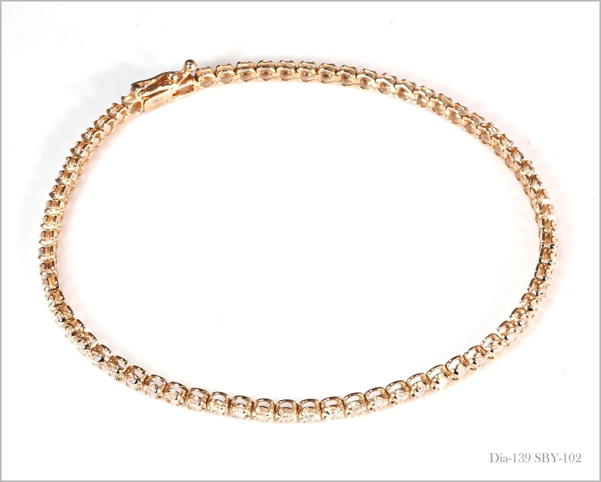 ダイヤモンド ブレスレット 1.00ct k18WG テニスブレスレット テニス 