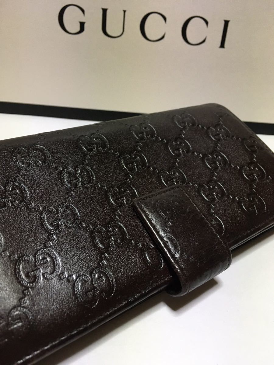 グッチ Wホック財布 二つ折り財布 GG柄 ブラック キャンバス×レザー