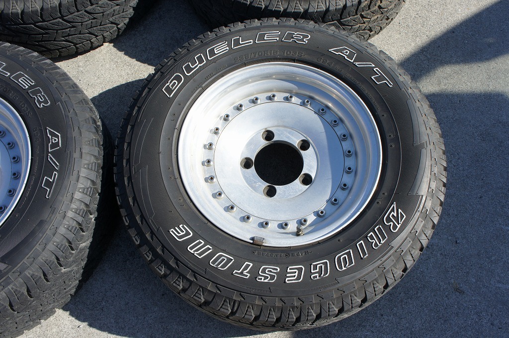 ジムニー 社外ホイール+タイヤ ブリジストン DUELER A/T 235/70R15 10㎝はみ出ます バリ山(社外品)|売買された ...
