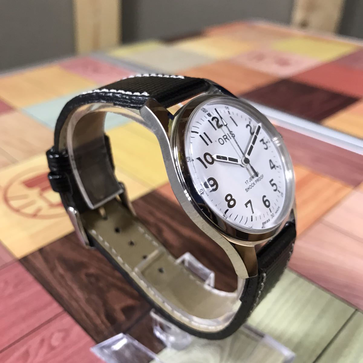 K美品 オリス ORIS ホワイト SWISS 17石 機械式手巻き アンティーク 