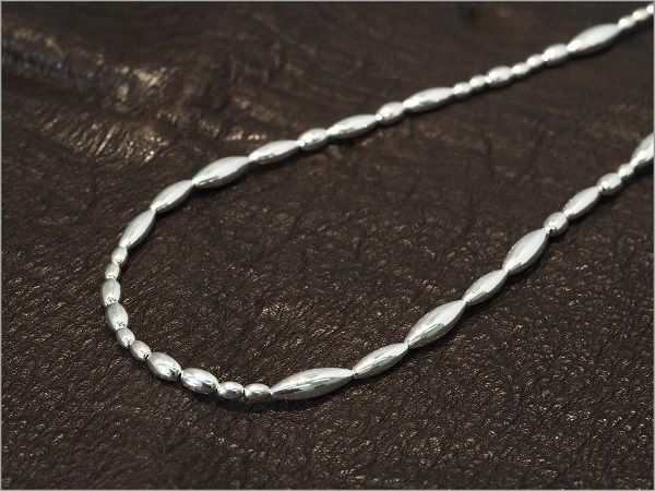 【品質保証】ナバホ族 希少デザイン オールシルバー ビーズチェーン ネックレス(高級仕様 数量限定販売 SV925 スターリングシルバー S83-3_3