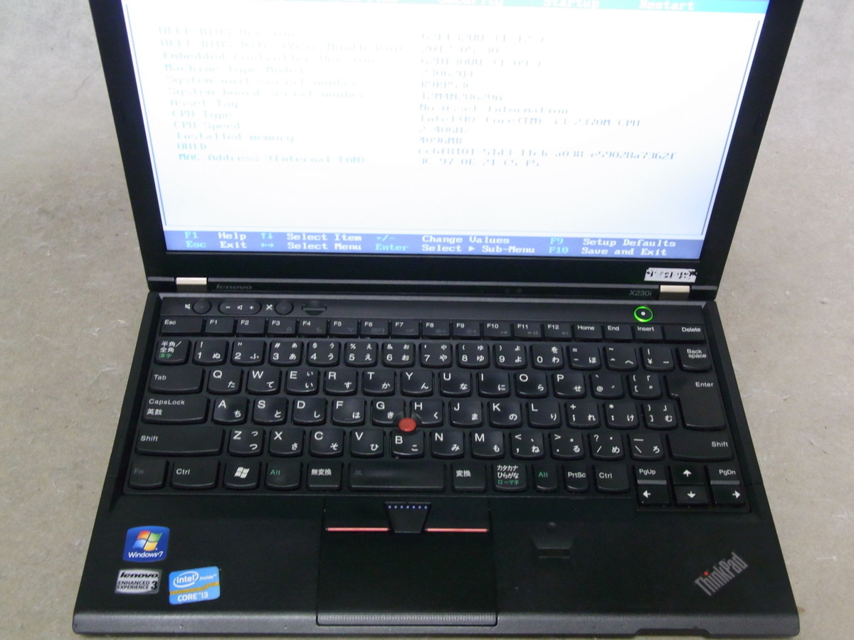 ジャンク品 Lenovo ThinkPad X230 Tablet Corei5-3320M 2.6G/ 2GB