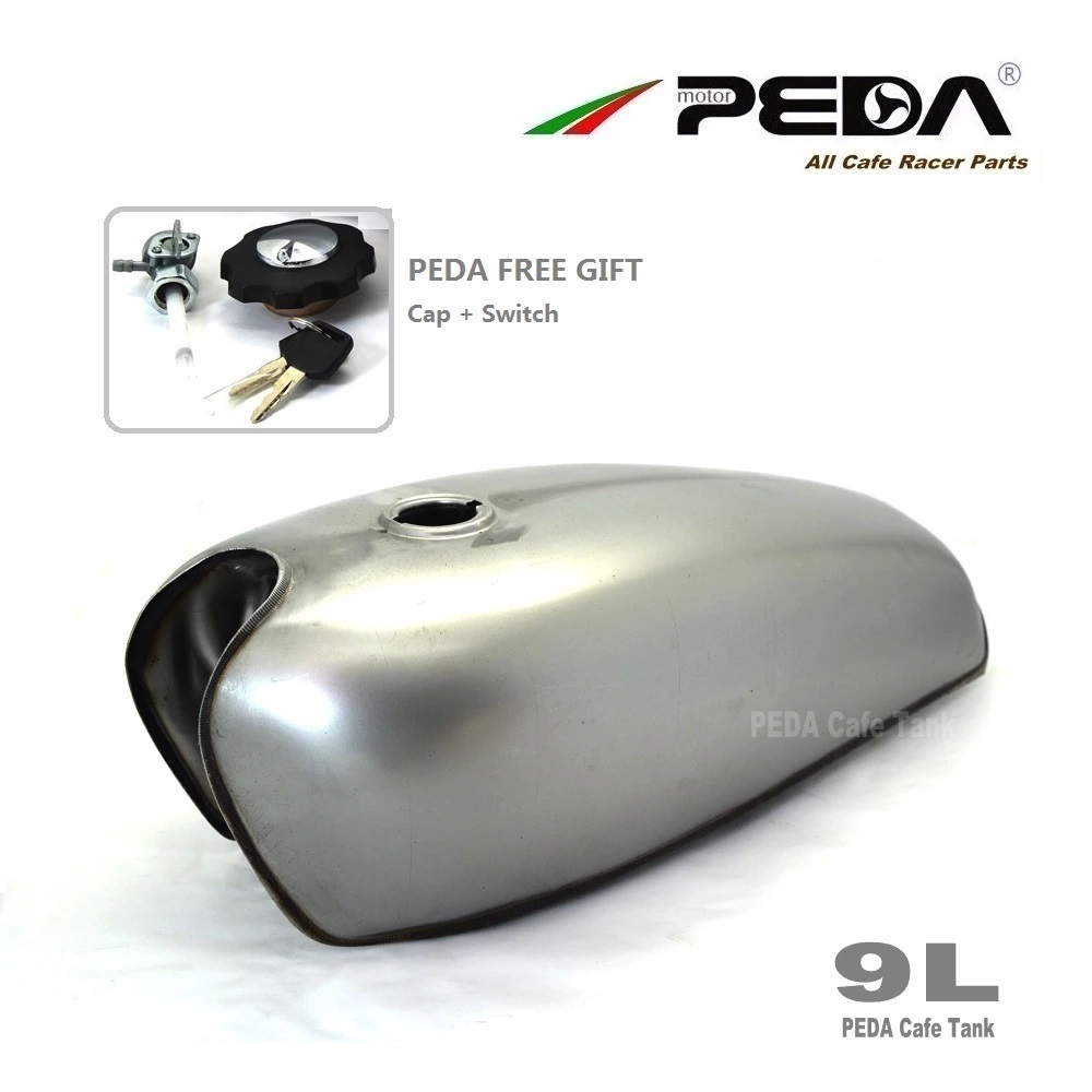 3409 2FS PEDA カフェレーサーレトロ燃料タンク 9L XF オートバイヴィンテージガソリン缶ガソリンタンクホンダ_2