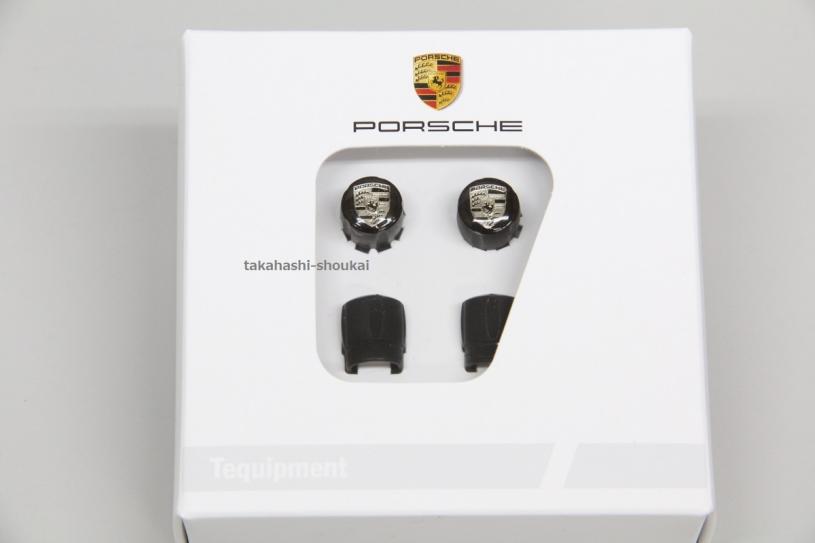 新品【US ポルシェ純正部品】ホイール エアバルブキャップ ブラック【1