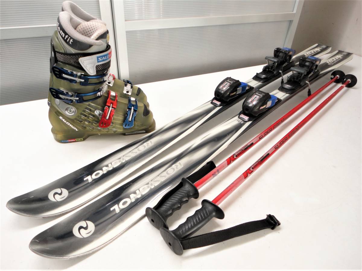 ★即決★ROSSIGNOL FIRST+SALOMON COURSE★カービングスキー4点セット★150-25.5cm★板ブーツセット★