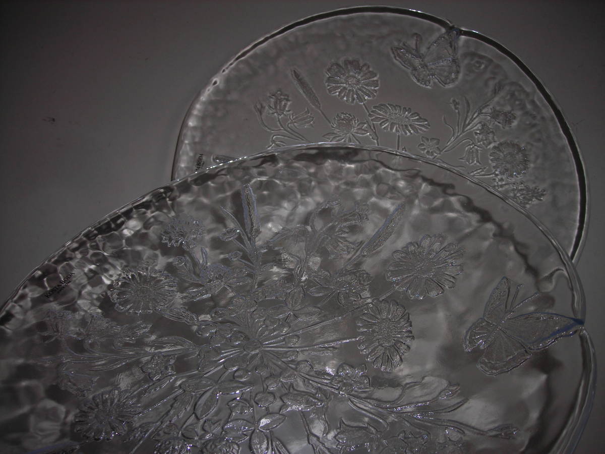 コスタボダ ウラ ガラスプレート 北欧食器&frasl;Kosta - KOSTA BODA Glass Ulla Boda 大皿 メルカリ 19㎝ ペアプレート ２枚 テーブル