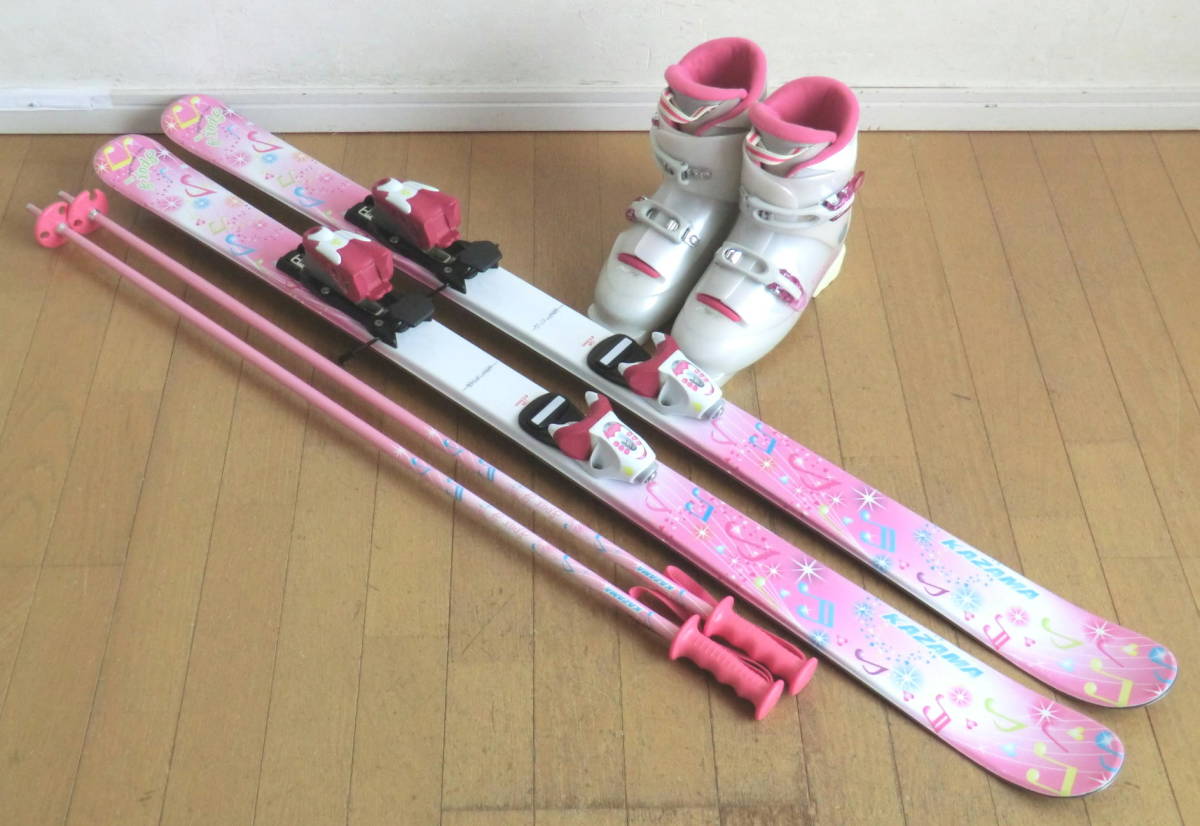 数量限定，2026 KAZAMA＋Hart ジュニア用カービングスキー4点セット 板126/靴23 WAX済 女の子(板、ブーツセット)｜売買されたオークション情報、yahooの商品情報をアーカイブ公開 - オークファン 板、ブーツセット