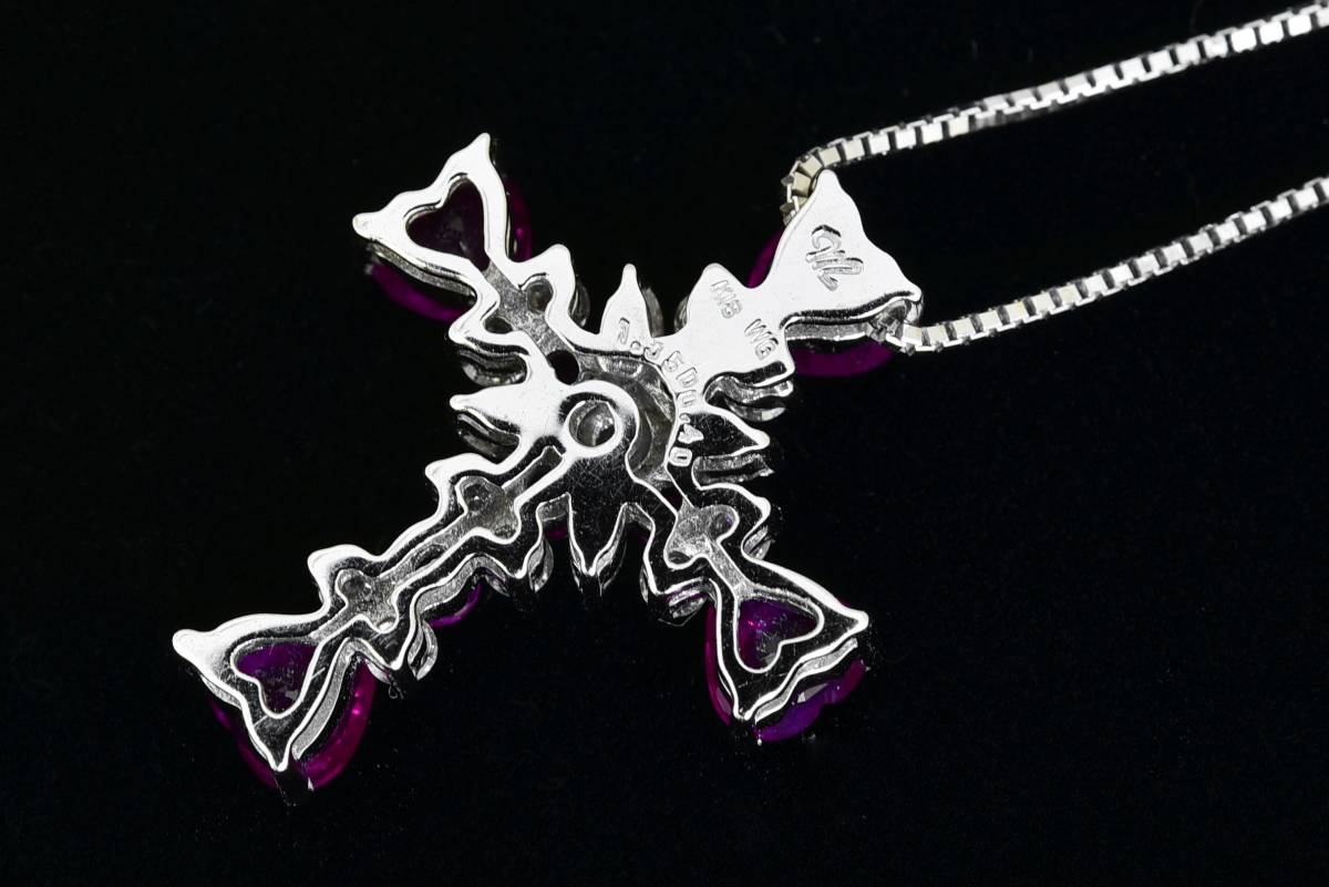 QVC笠原真寿美 ペンダントトップ ダイヤモンド クラウン クロス K18WG