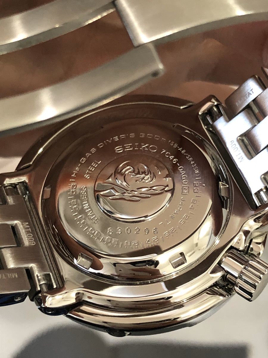極美品 セイコー プロスペックス マリンマスター マリーンマスター SBBN033 SEIKO PROSPEX MARINEMASTER 300m miltatエンジニアブレス付き