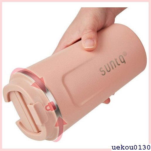 送料無料★新品☆ SUNTQ 380ML 保温保冷 クリームピンク 真空断熱 用 二重 魔法瓶 マグボトル タンブラー 水筒 6_5