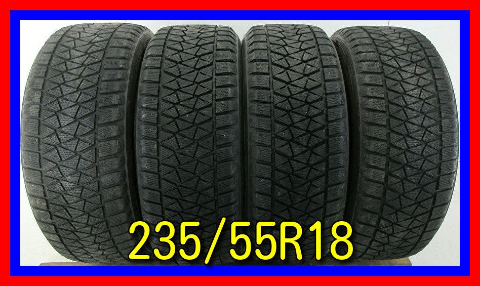 ■中古タイヤ■　235/55R18 100Q BRIDGESTONE BLIZZAK DM-V2 ハリアー RAV4 エクストレイル ヴァンガード ST 激安 ４WD 送料無料 Q863