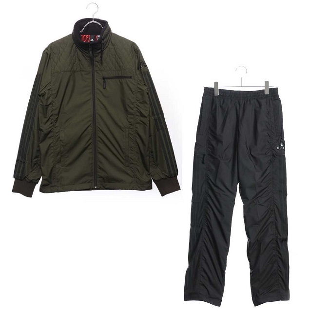 爆買い，お得 アディダス M 24/7 ウィンドジャケット＆ロングパンツ 2XO 4L サイズ 定価18348円 カーキ/ブラック ナイロン上下セット ウィンドブレーカー(アディダス)｜売買されたオークション情報、yahooの商 ナイロン