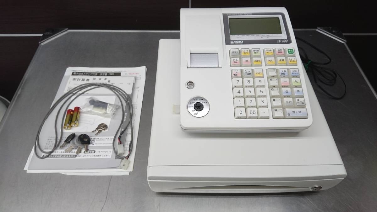 値下げ交渉有り 中古 良品 CASIO/カシオ 電子レジスター TE-400 初期化