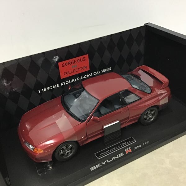 1円～ 京商 1/18 ニッサン スカイライン GT-R BNR32・中期型 Red