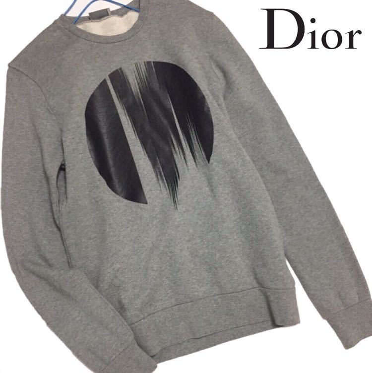 【美品】sale価格★Dior ディオール★XS スウェット トレーナー グレー ハイブランド ISETAN 伊勢丹 プリント クリスチャンディオール