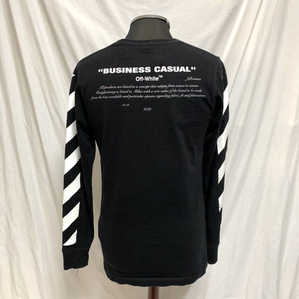 OFF-WHITE◇18AW/ベルニーニプリント/長袖Tシャツ/L/コットン/RED 