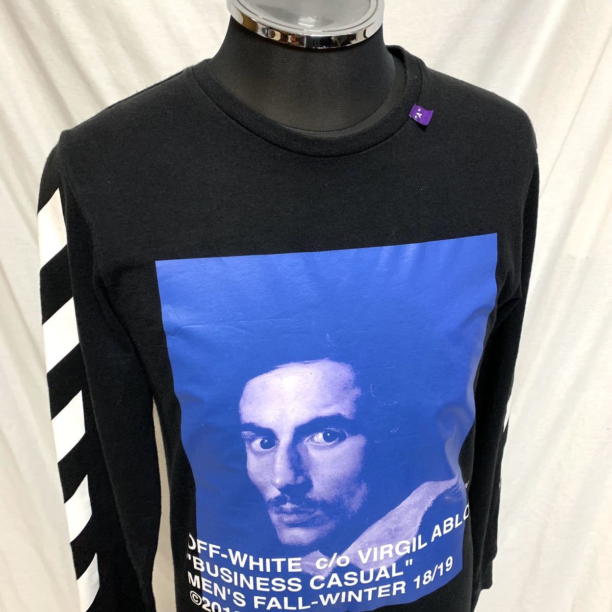 OFF-WHITE 18AW Diag Bernini L/S Tee オフホワイト ベルニーニ クルー 