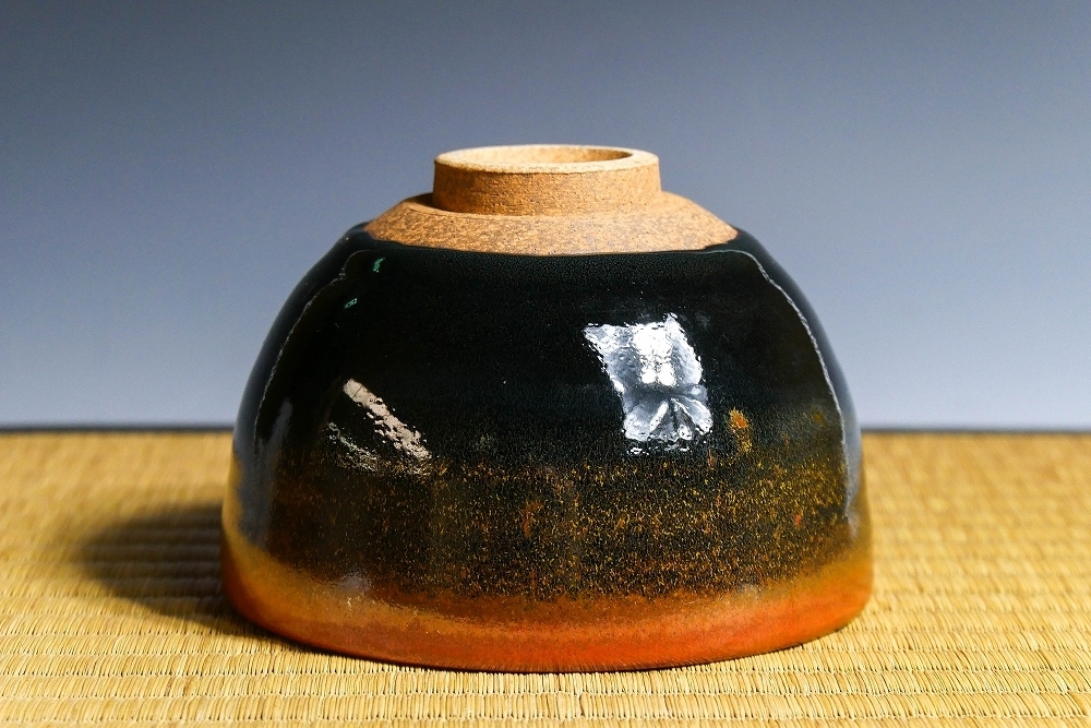Ｔ９８１　茶碗　『織部天目茶碗』『加藤順風 造』　共箱　抹茶碗　茶道具 道具 茶碗 抹茶碗 共箱 T981 ] 造』 『織部天目茶碗』『加藤順風
