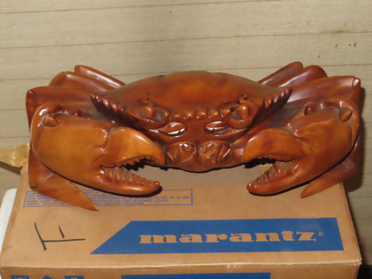 備前彫 42センチ　木製　大きなお盆 カニ　① 備前彫 42センチ 木製 大きなお盆 カニ ① 備前彫 42センチ 木製