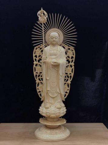 大人気，お買い得 極上彫 大型高45cm 総檜木材 仏教工芸品 木彫仏像 仏師手仕仕上がり 地蔵菩薩立像(神棚、神具)｜売買されたオークション情報、yahooの商品情報をアーカイブ公開 - オークファン 神棚、神具