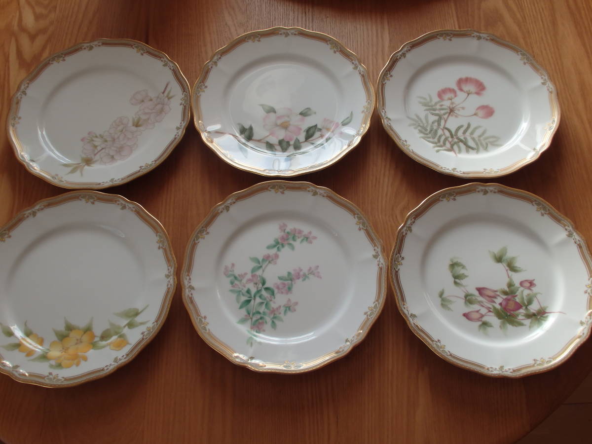 Noritake (ノリタケ) GALA CONTESSA（ガラコンテッサ）18cmケーキ皿 6P