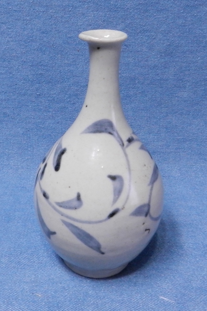新作登場，新作 初期伊万里 染付徳利 古伊万里 小型の酒次 竹笹