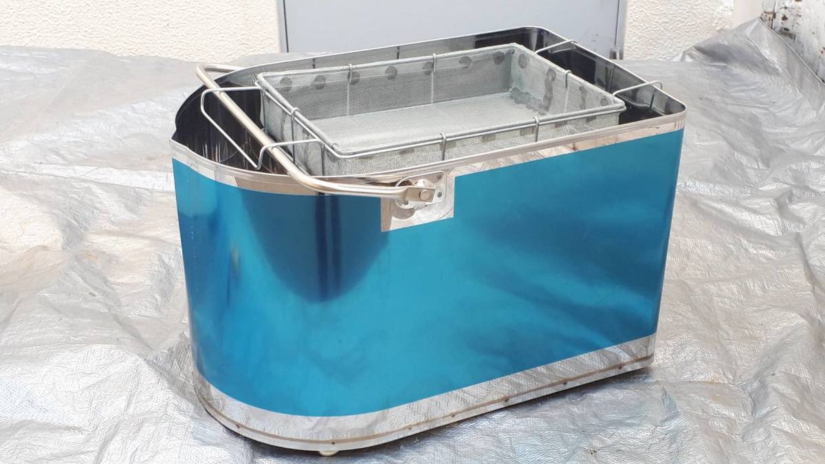 即落△フライヤー用 油受け 廃油・排油用 18L用 こし網付・コロ付 新品
