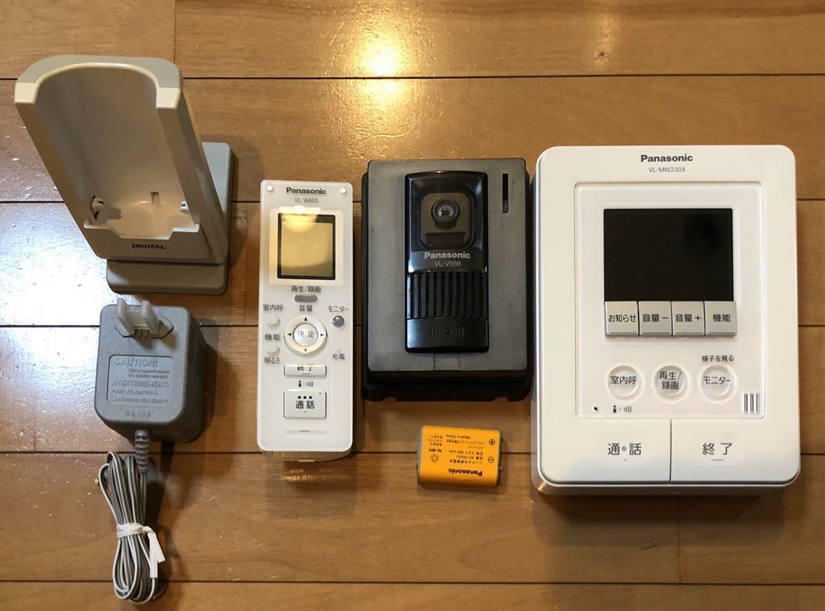 パナソニック ワイヤレス子機付き ドアホンVL-SW230X （中古品）電源 
