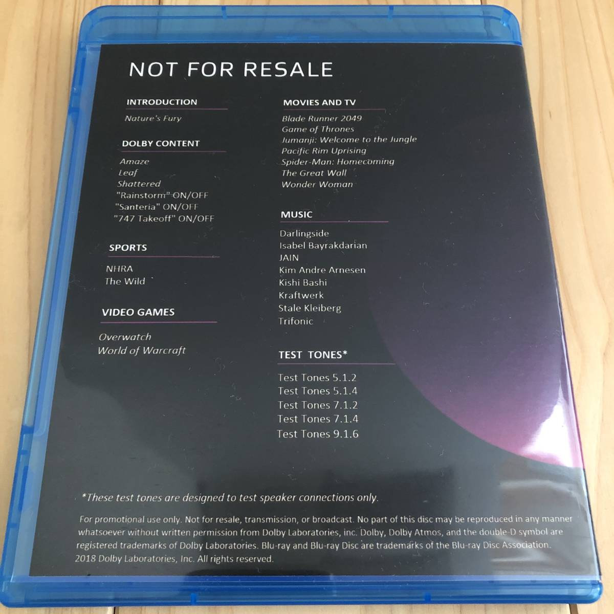 Dolby Atmos Blu-Ray Demo Disc AUGUST 2018☆ドルビー アトモス 