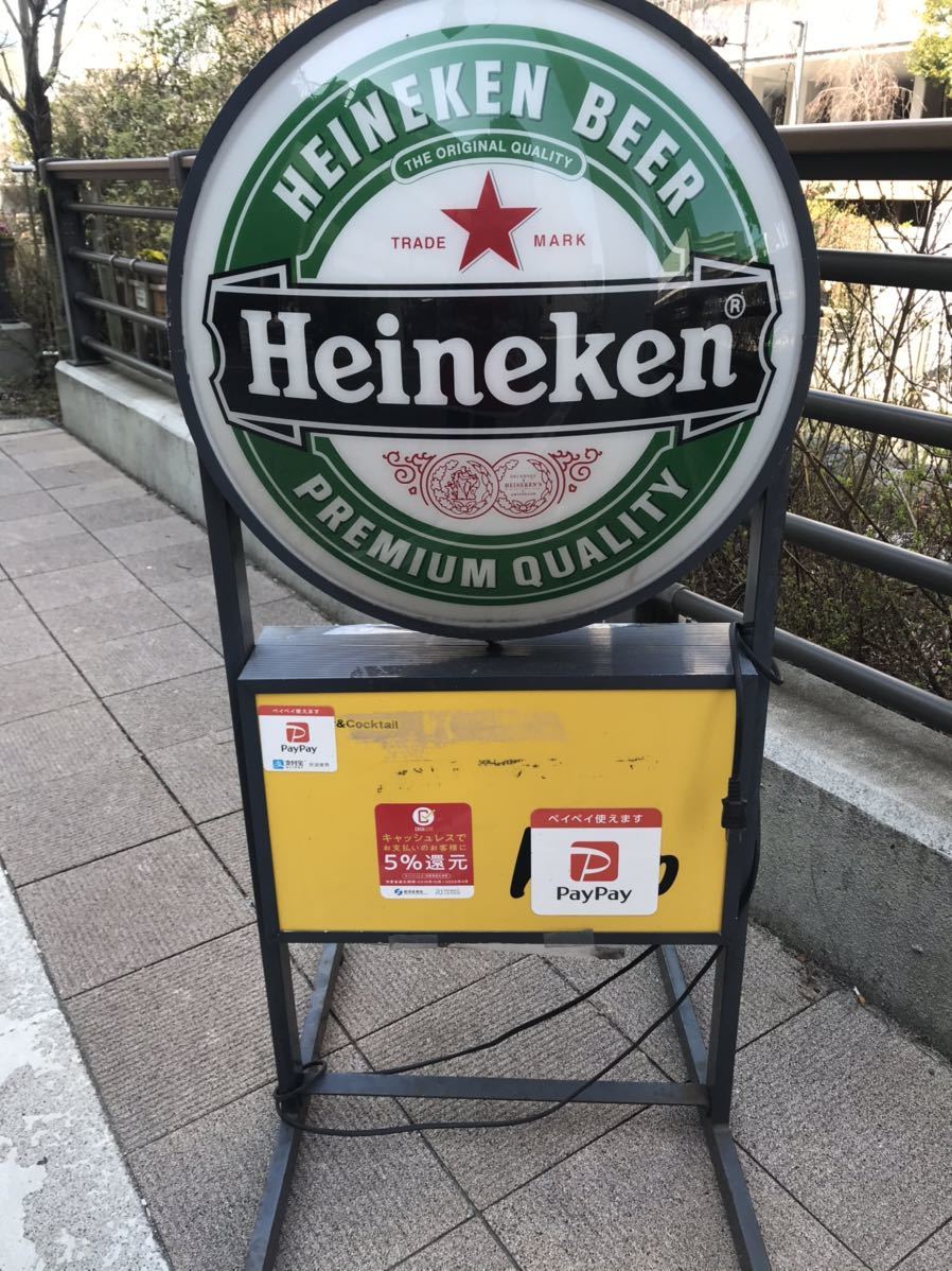 ハイネケン ビール ビンテージ ☆両面ドーム電飾サイン 美品⁄レア