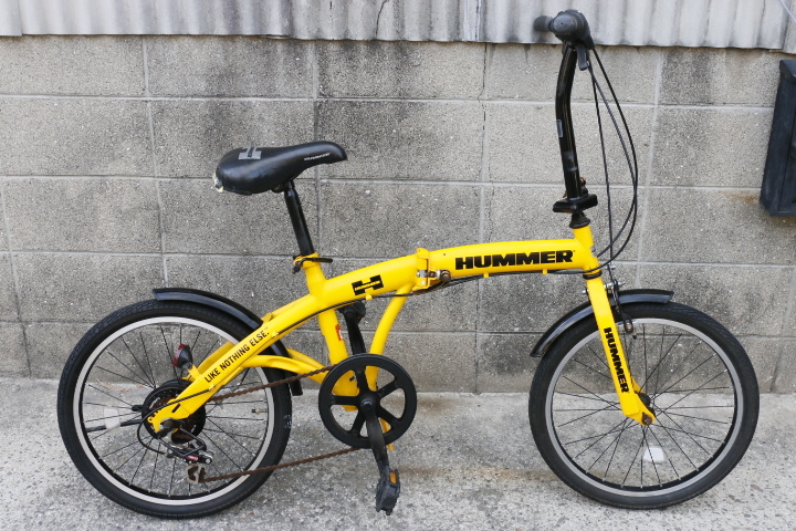 送料無料，正規品 E ハマー HUMMER 折り畳み自転車 20インチ イエロー 6段 実走車(20インチ～)｜売買されたオークション情報、yahooの商品情報をアーカイブ公開 - オークファン 20インチ～